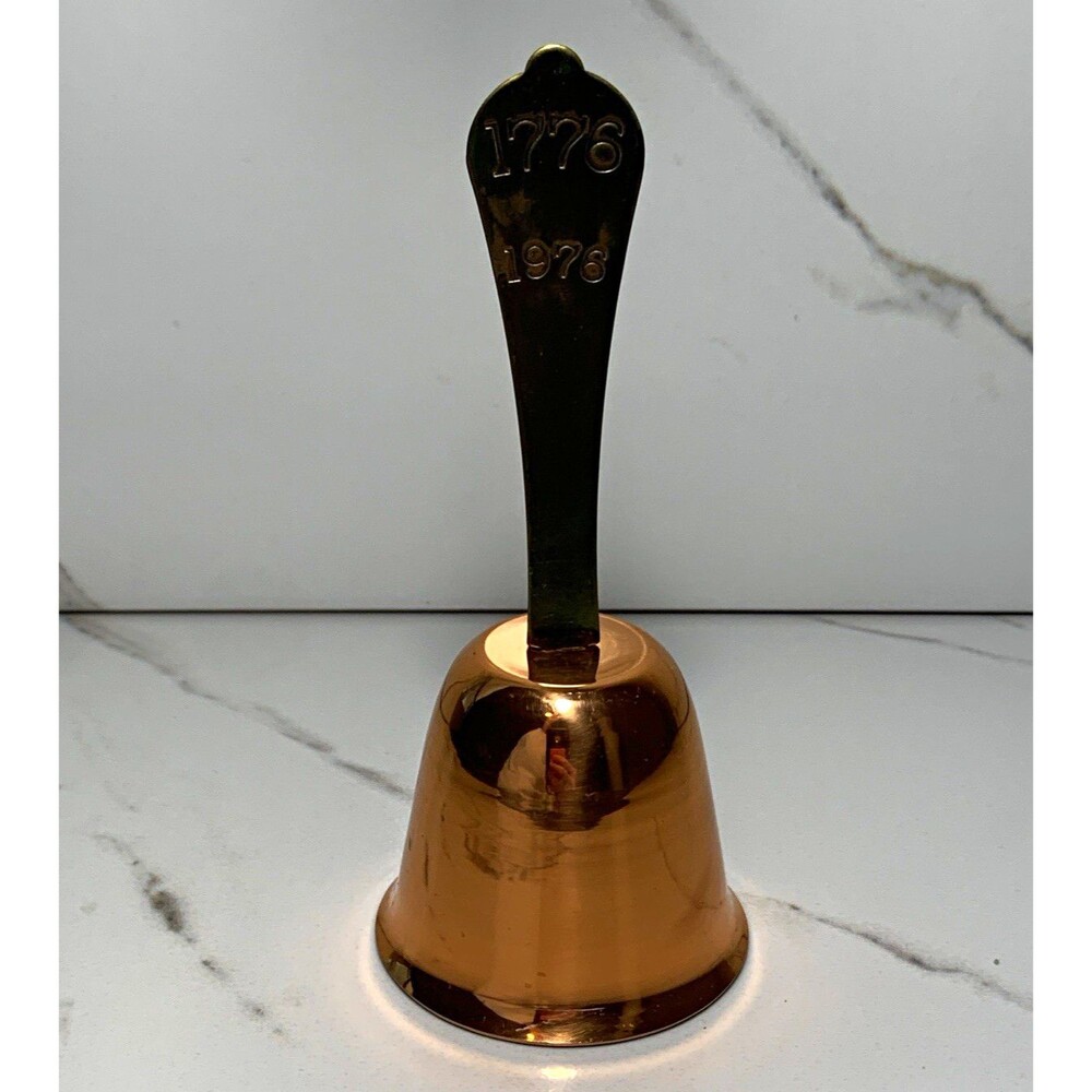 Vintage 1776-1976 Bicentennial Copper Bell Dinner Liberty Anniversary Souvenir